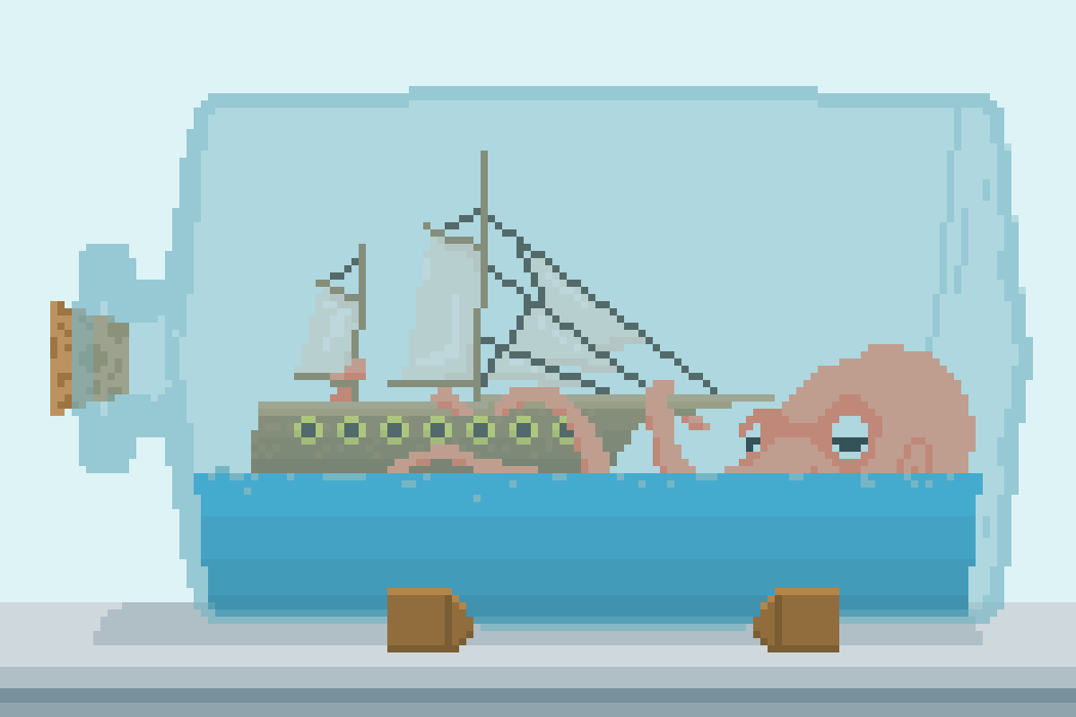 Pixilart Ship in a bottle by Kraken15