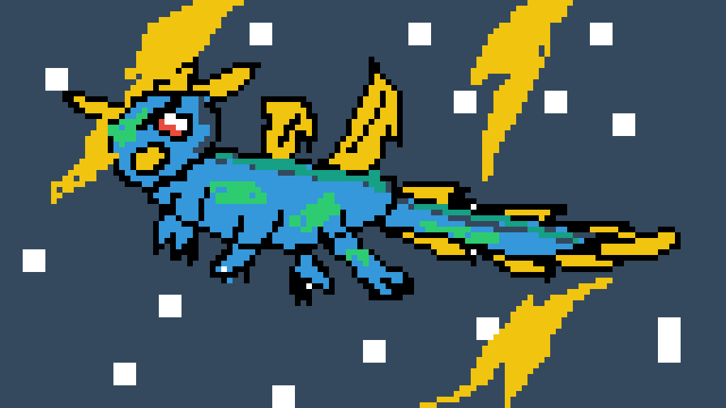 Pixilart Lightning Blue Dragon By MasterPixel23