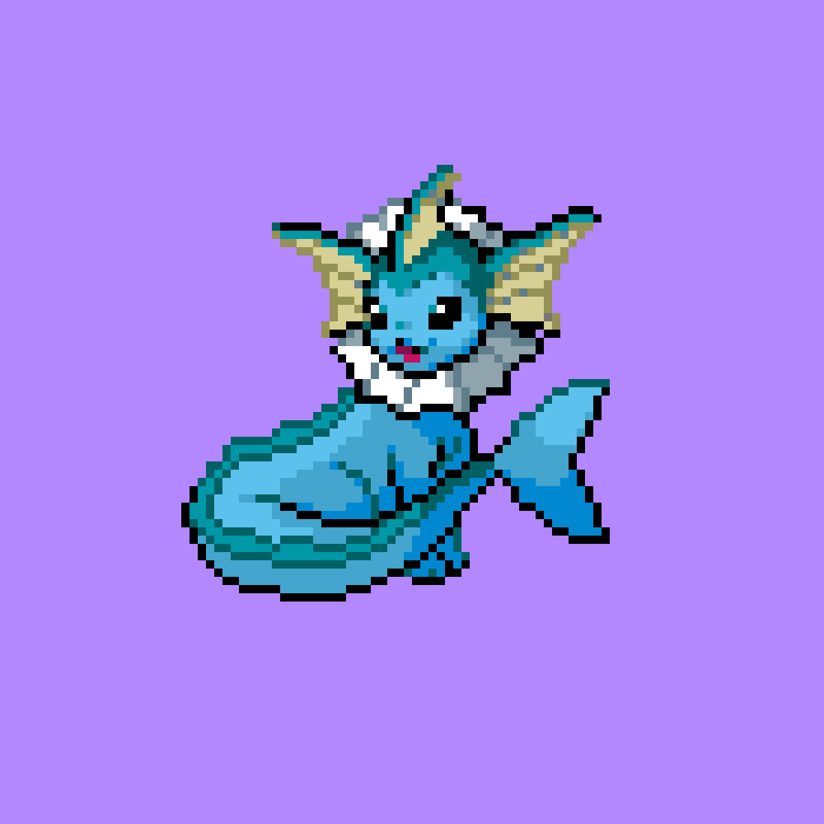 Vaporeon Minecraft Pixel Art Vaporeon Pink Cats In Cute Hats And