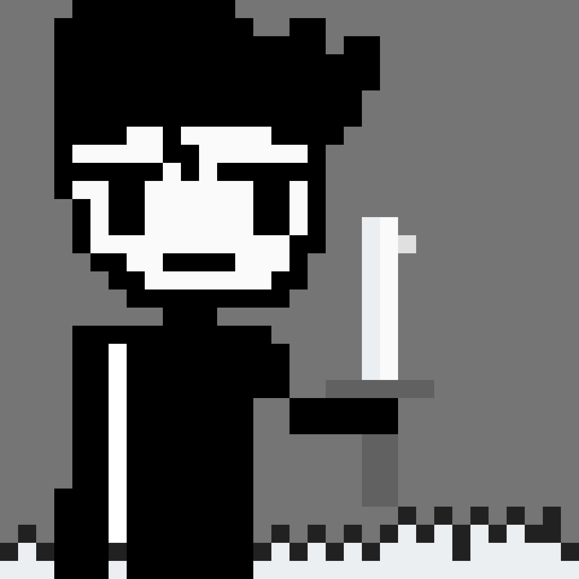 Pixilart Old Black And White Spiky Hero By Zionxz