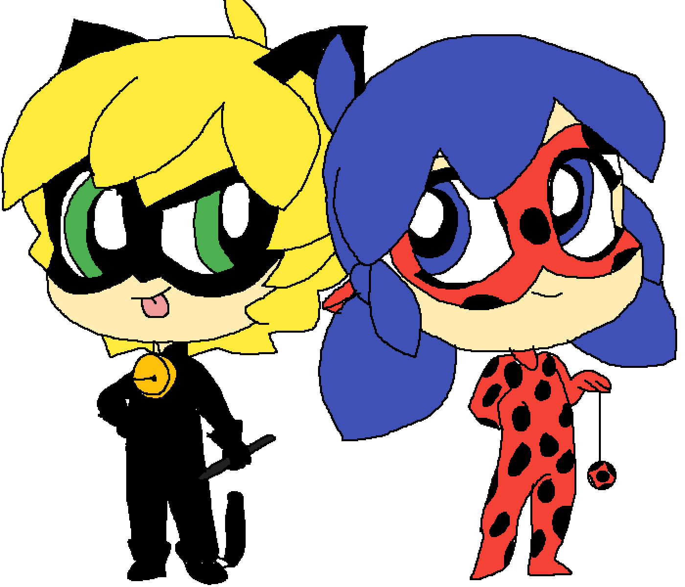 Pixilart - Ladybug and Cat Noir by QueenMal