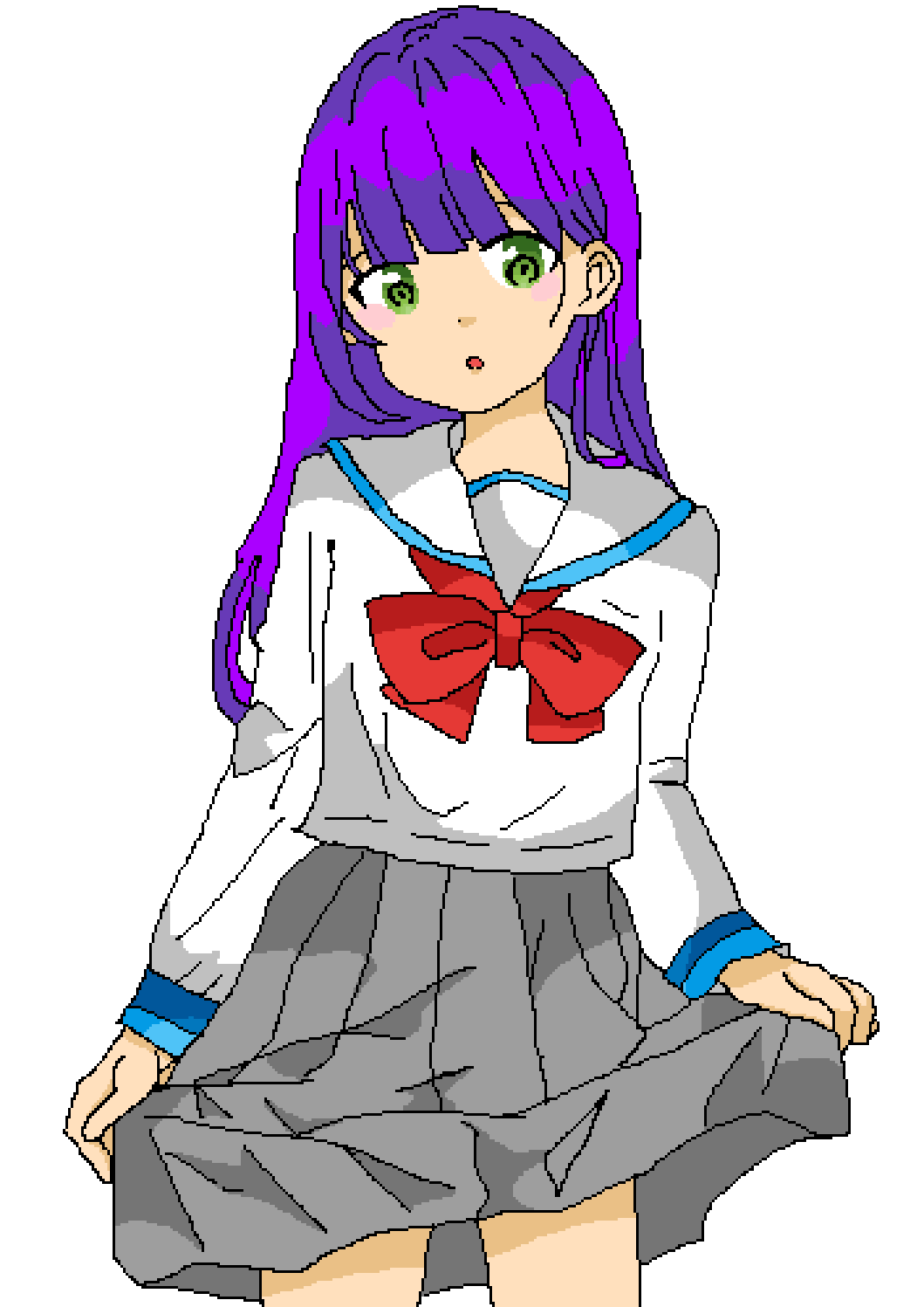 Editing Anime School Girl Free online pixel art drawing tool Pixilart