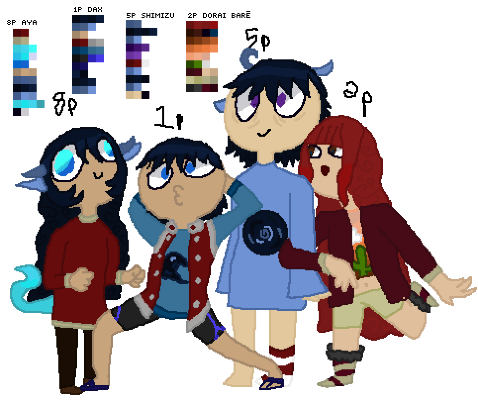 Aya, Dax, Shimizu, and Dorai Bare. by IlikeYoutube1