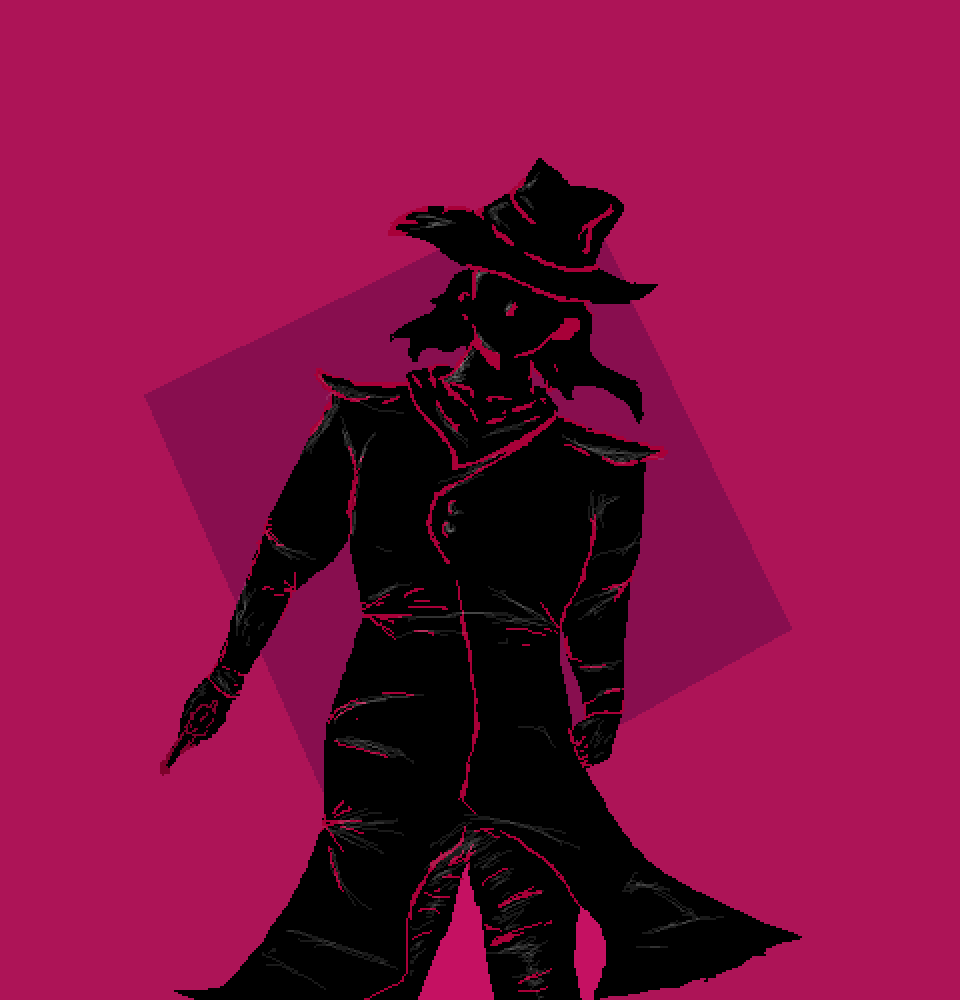 Pixilart dark pink cowboy by Timolotl