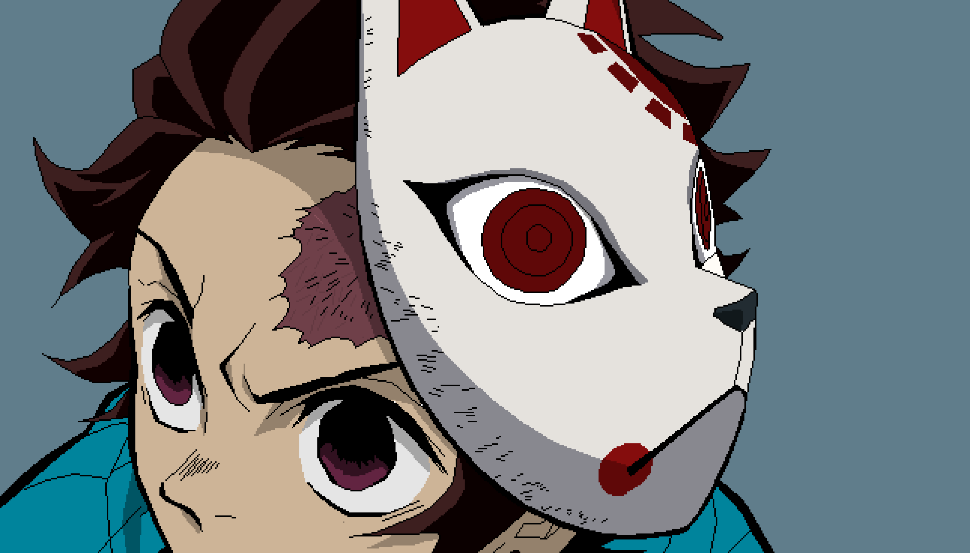 Pixilart - Tanjiro Kamado funny by Smile-dog, image size:1935x1104