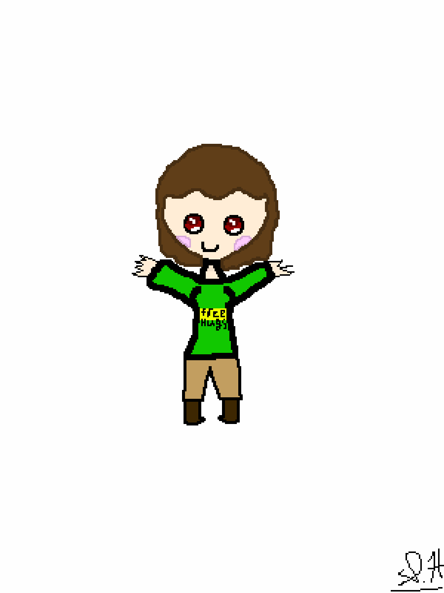 Pixilart Do You Wanna Free Hug Ft Chara Dreemurr Girl By Mofumushu