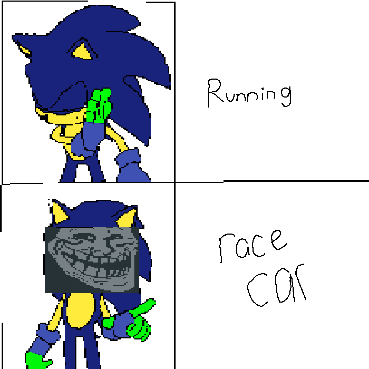 Pixilart - Sonic Meme by LatteCatte