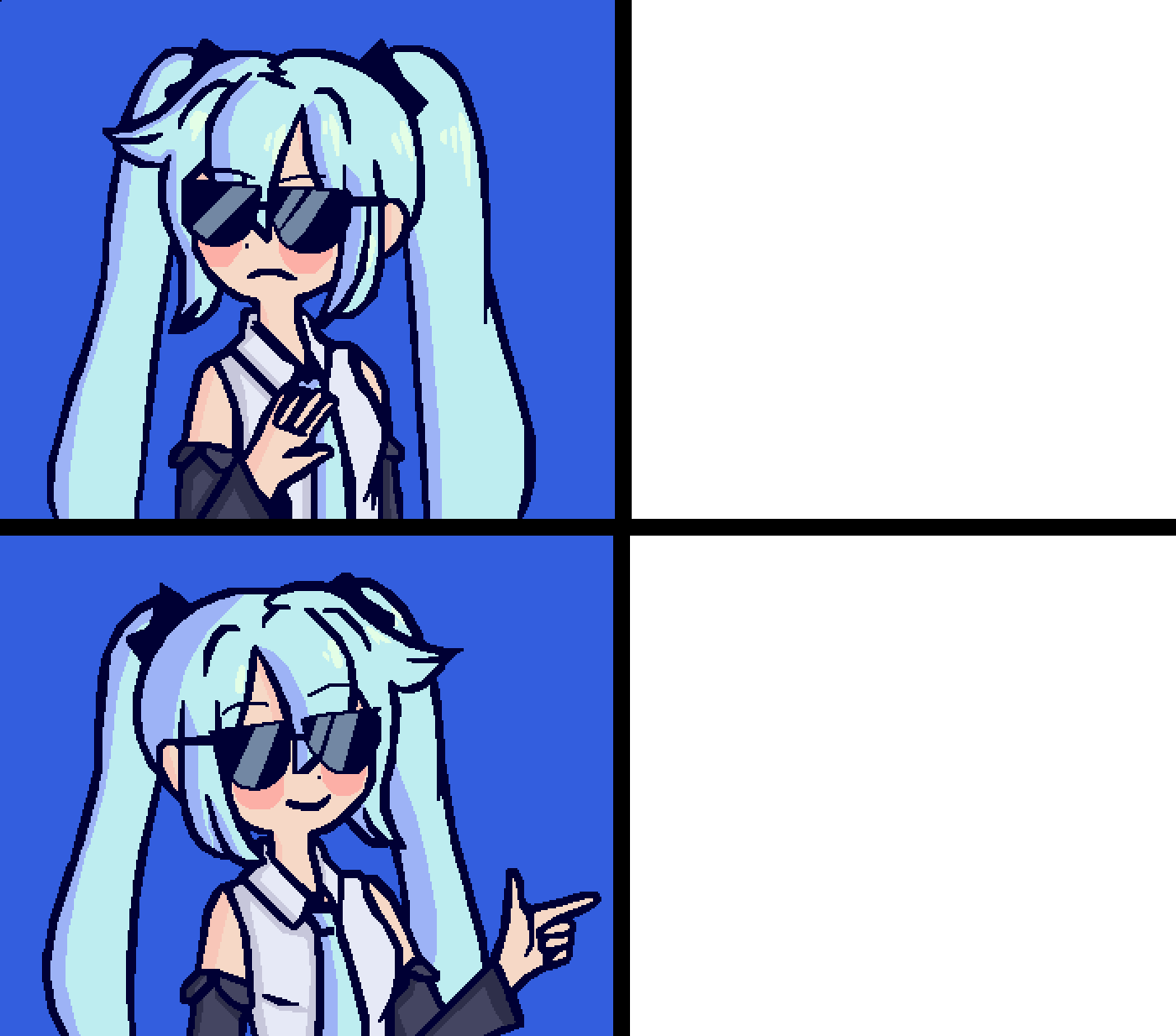 Pixilart - Hatsune Miku Drake Meme Template by Yuki-Hoshiko
