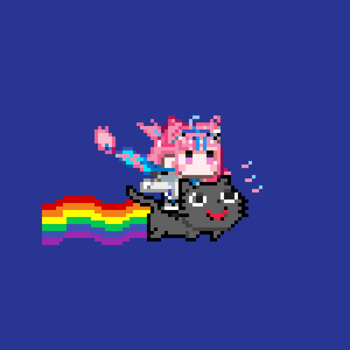 Pixilart Aqua Cat By Baqua