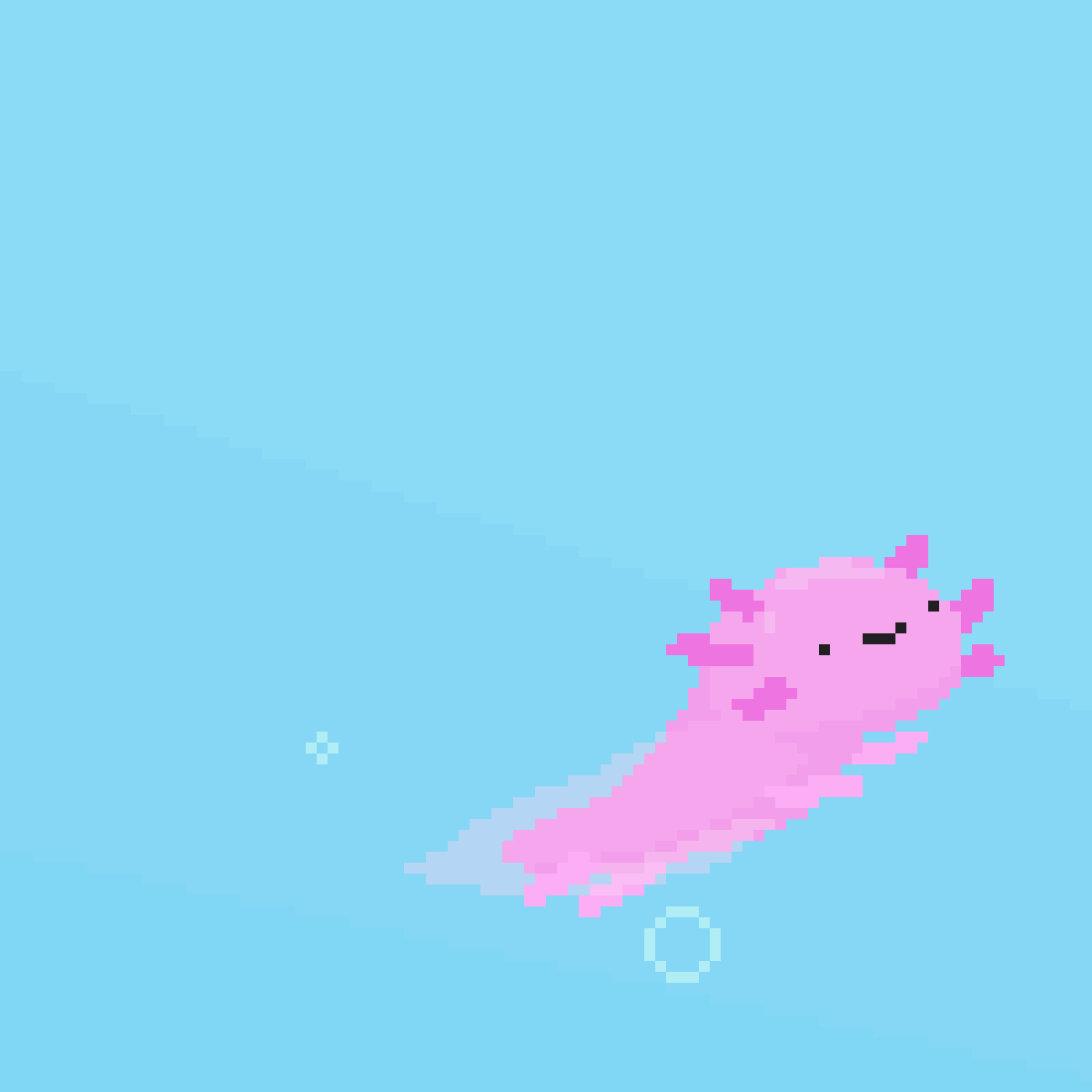 Pixilart Twirling Axolotl by Foopy