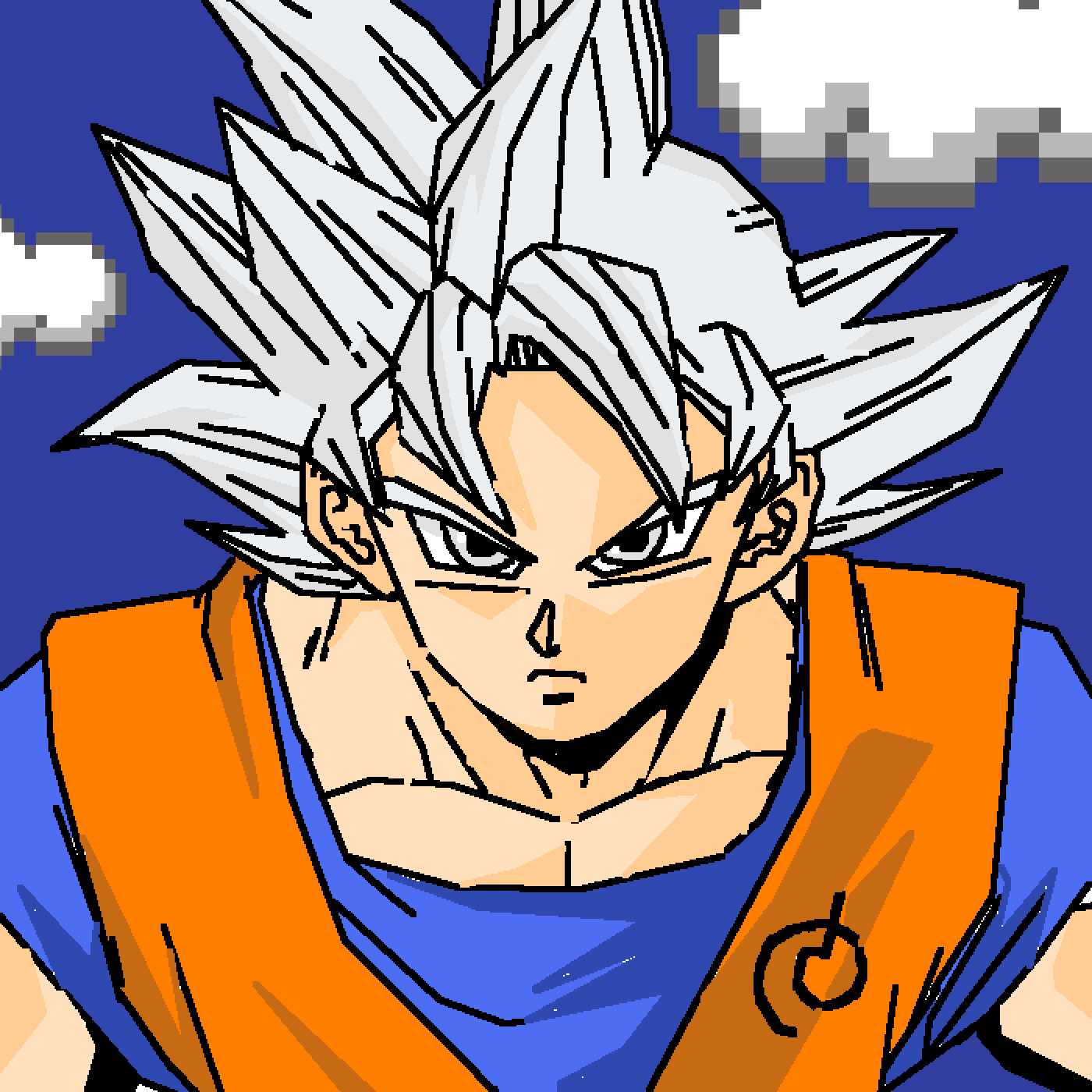 Pixilart - True ui goku by Echo-SOUL, image size:1400x1400
