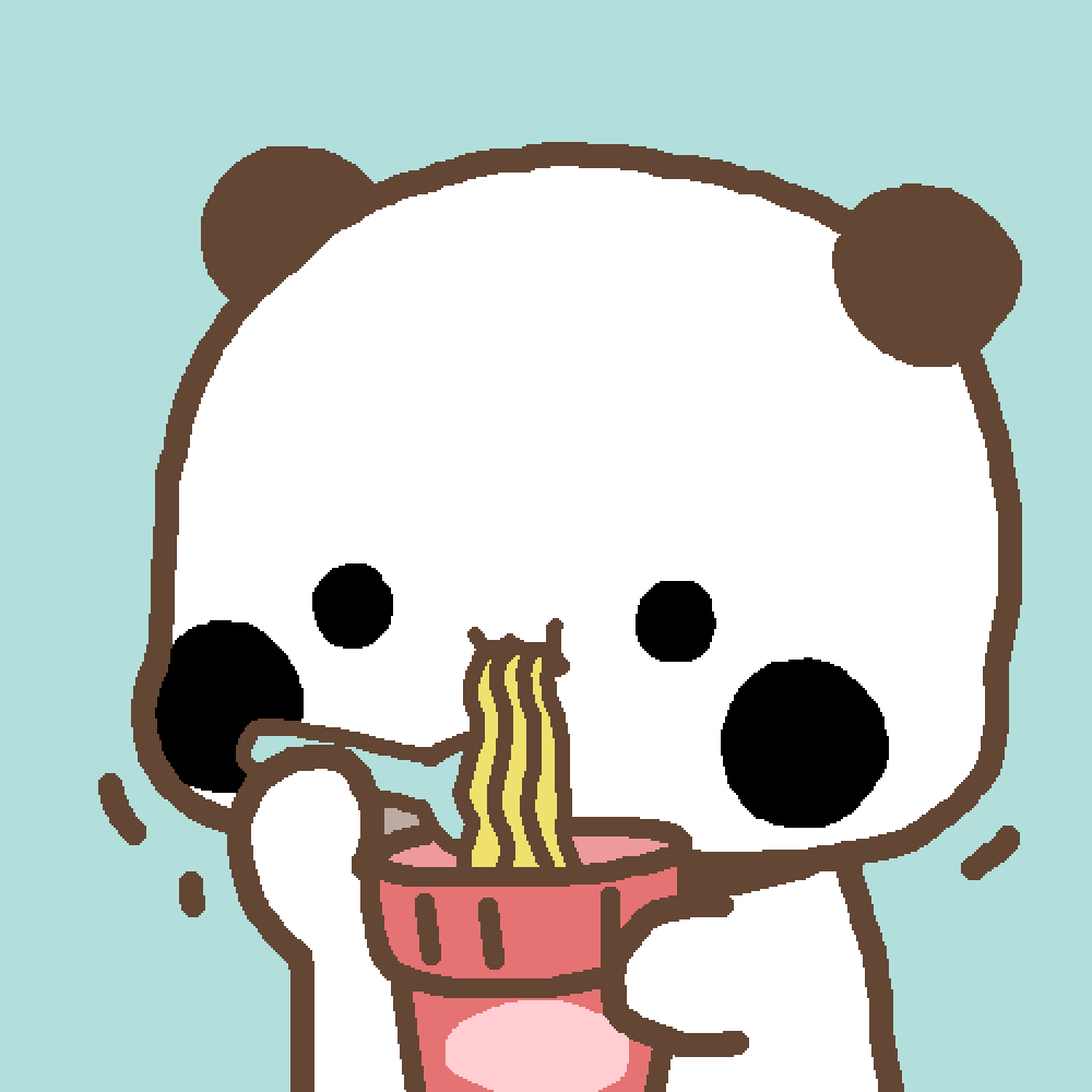 Pixilart - Chibi Bear Eating Ramen by Tbonethegreat, image size:1000x1000