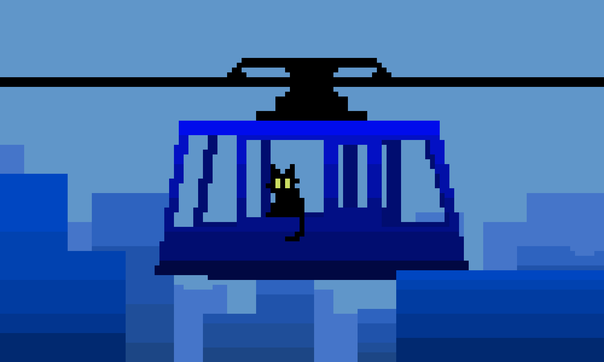 Pixilart Cable Car & Black cat by saltcaramel