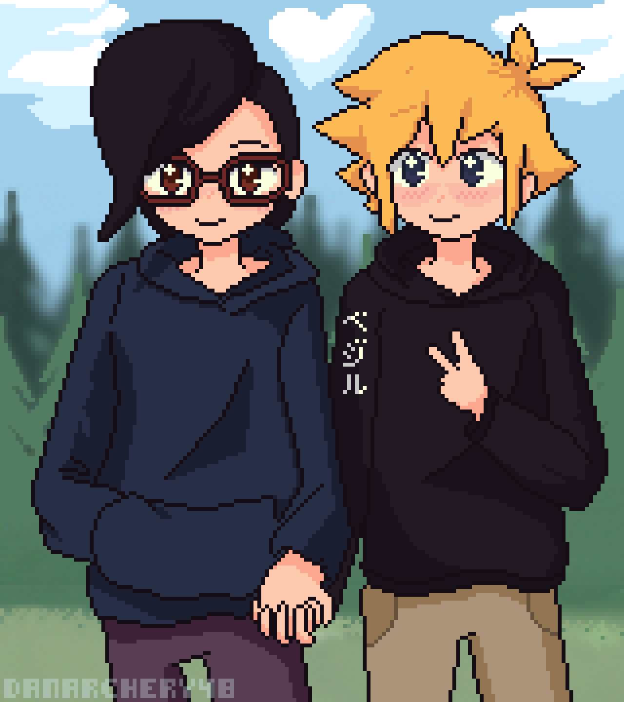 Pixilart Basil and Kim (Omori) by Danarchery48