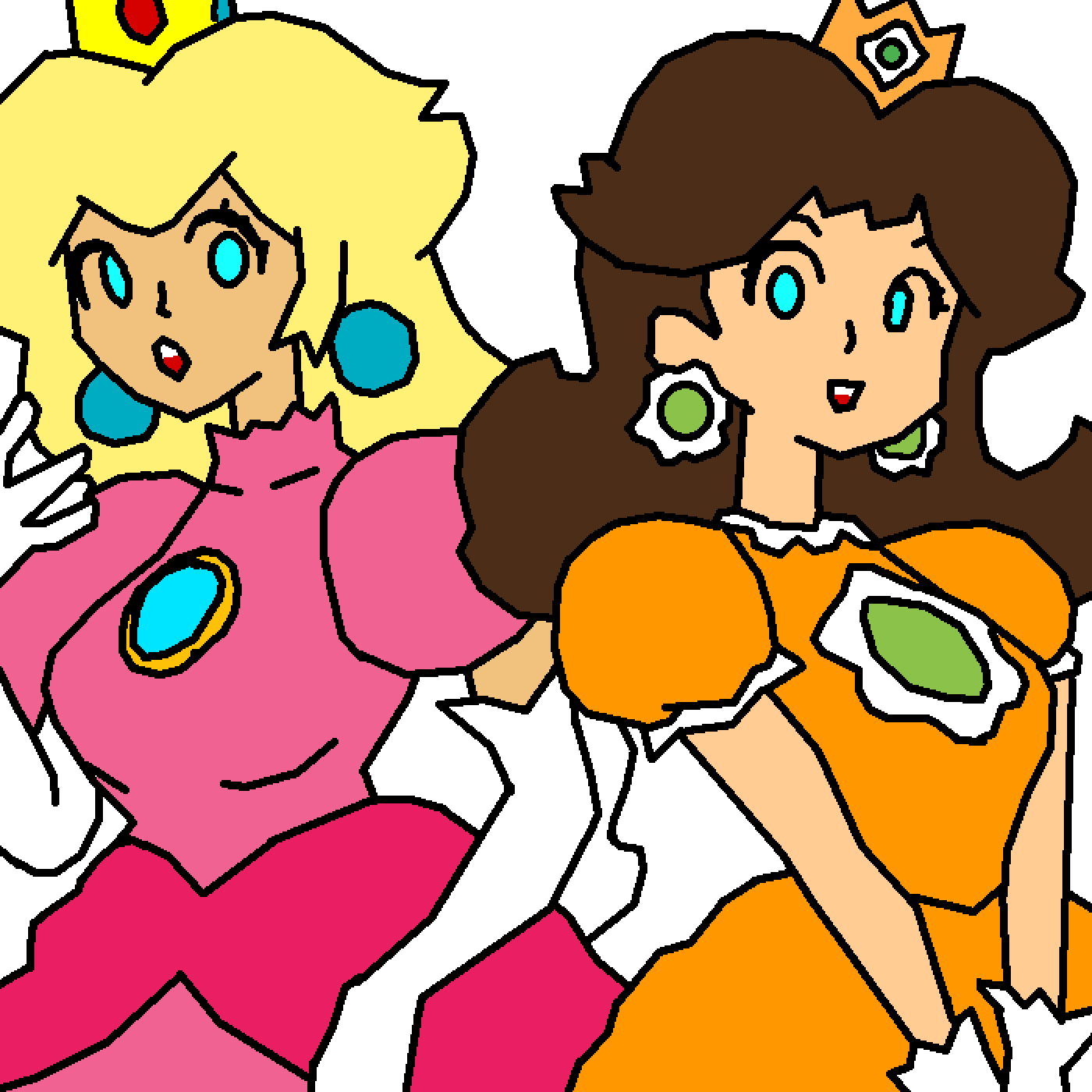 Pixilart Princess peach and daisy by angelgirl3