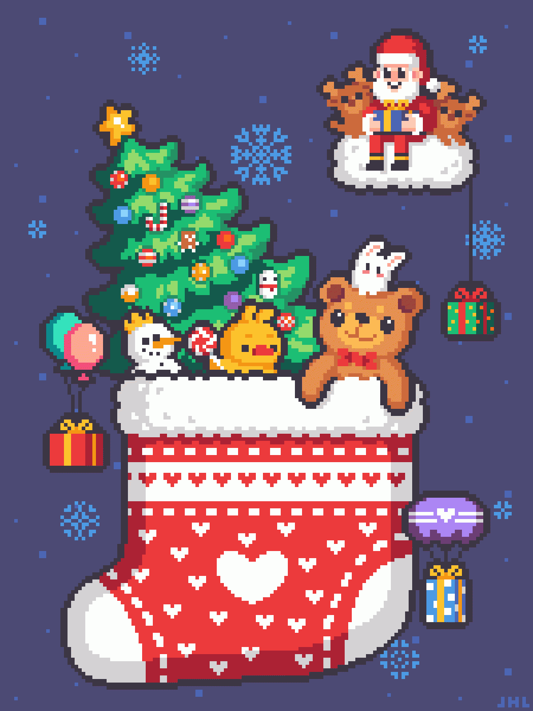Pixilart Christmas sock by JHL