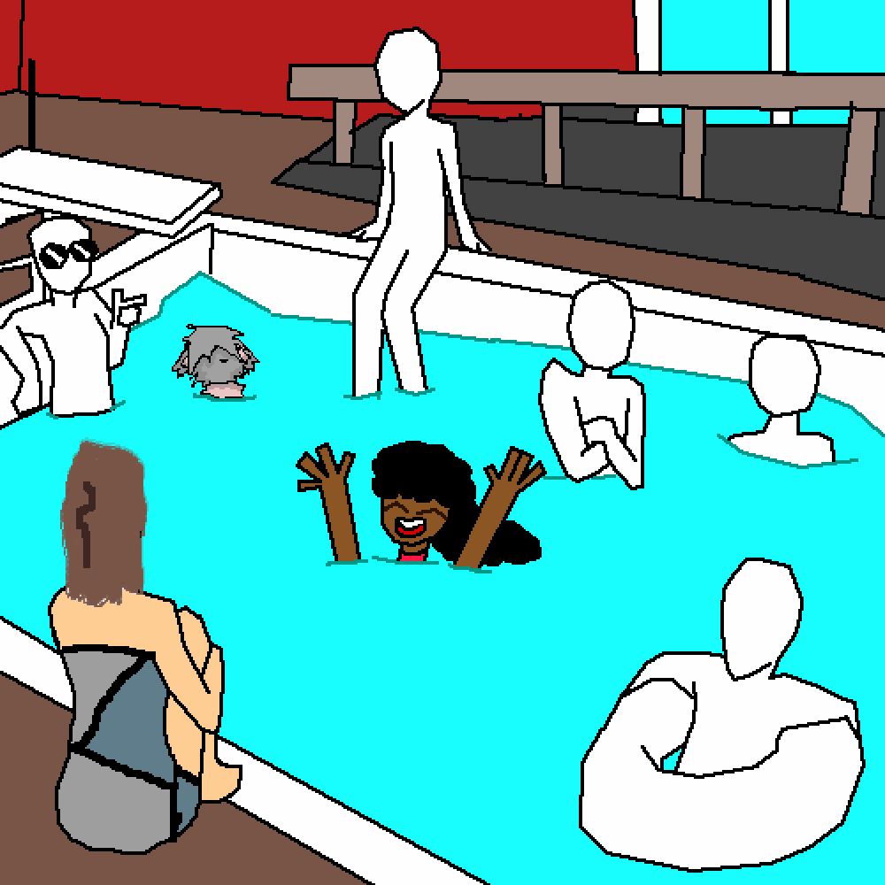 Pixilart - Alba is mad at Pool party by that1girl