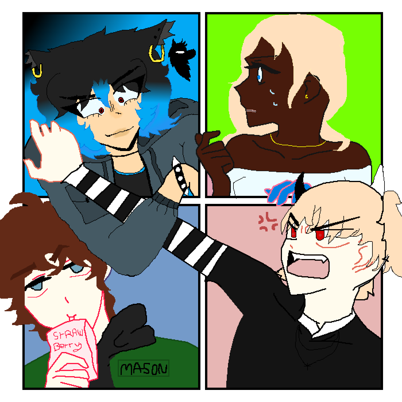 Pixilart - Comic strip fight by Stormicloud123