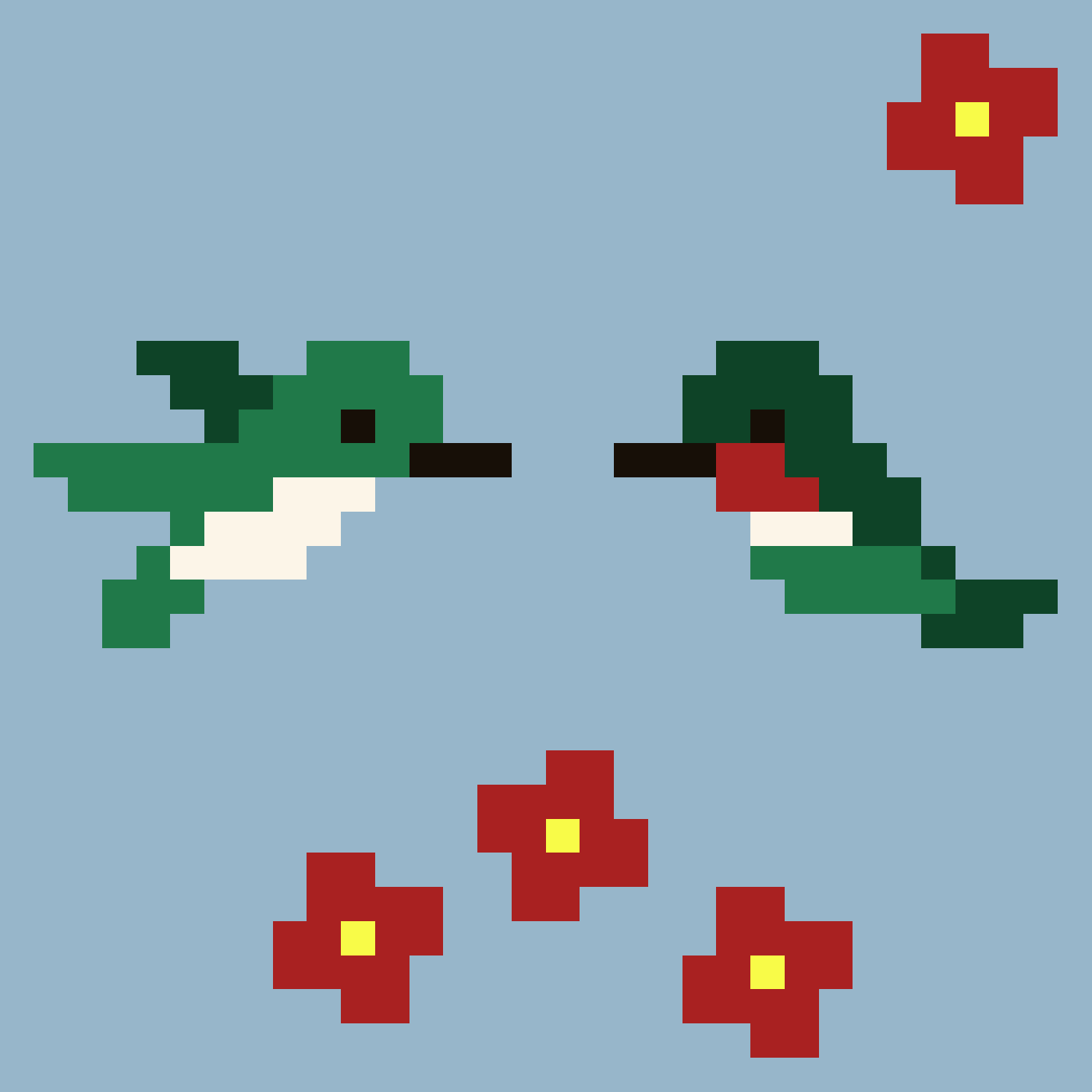 Pixilart hummingbirds by goldflowers