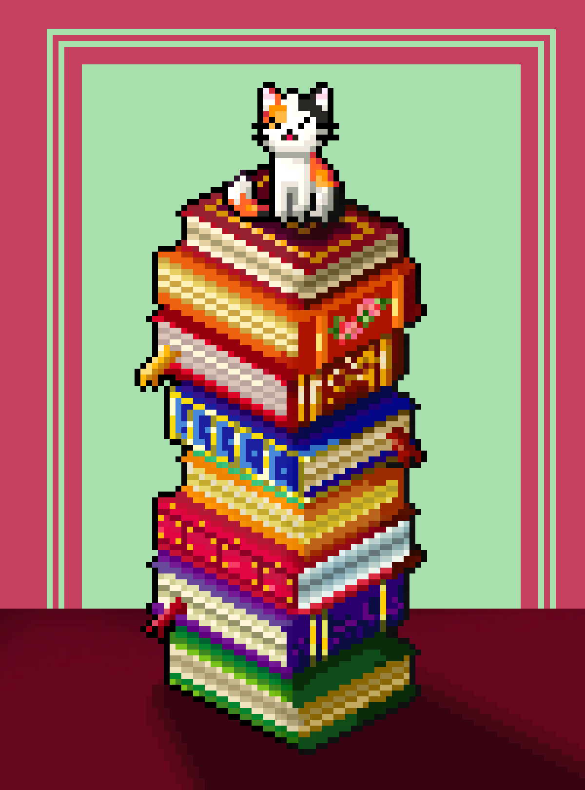Pixilart - Book Stack and Cat by octopie24