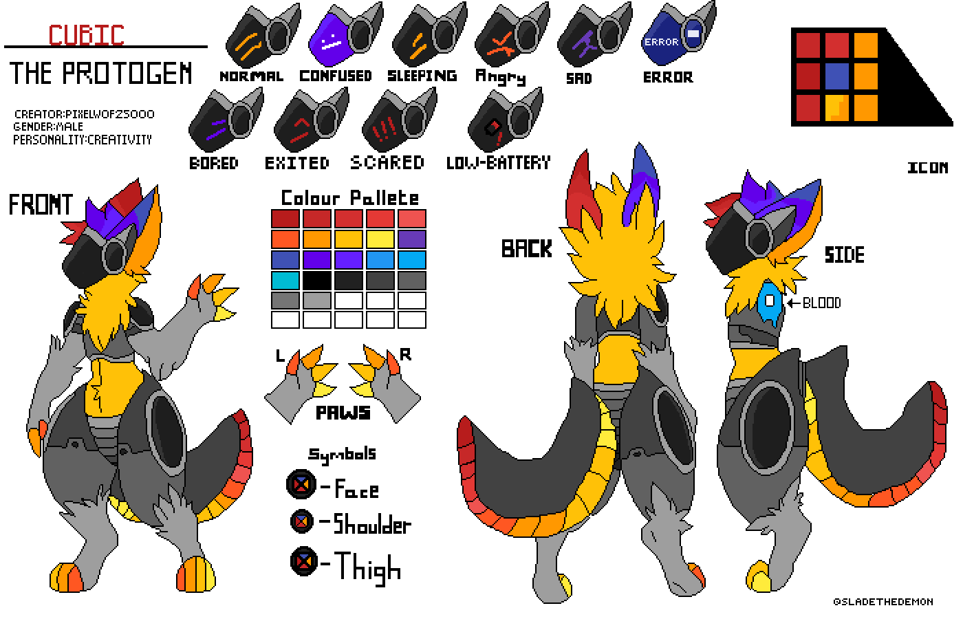 Pixilart - Cubic the protogen V2!!! by Chris-oc