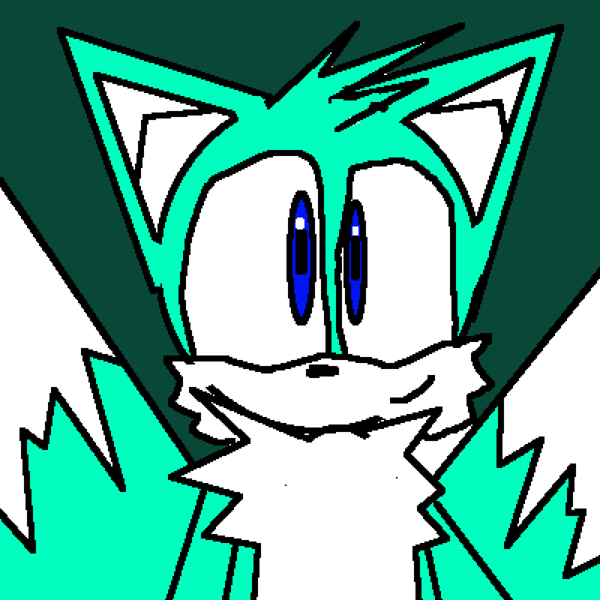 Pixilart - Cyan Tails (New Sonic Oc) by CutelittleUwU