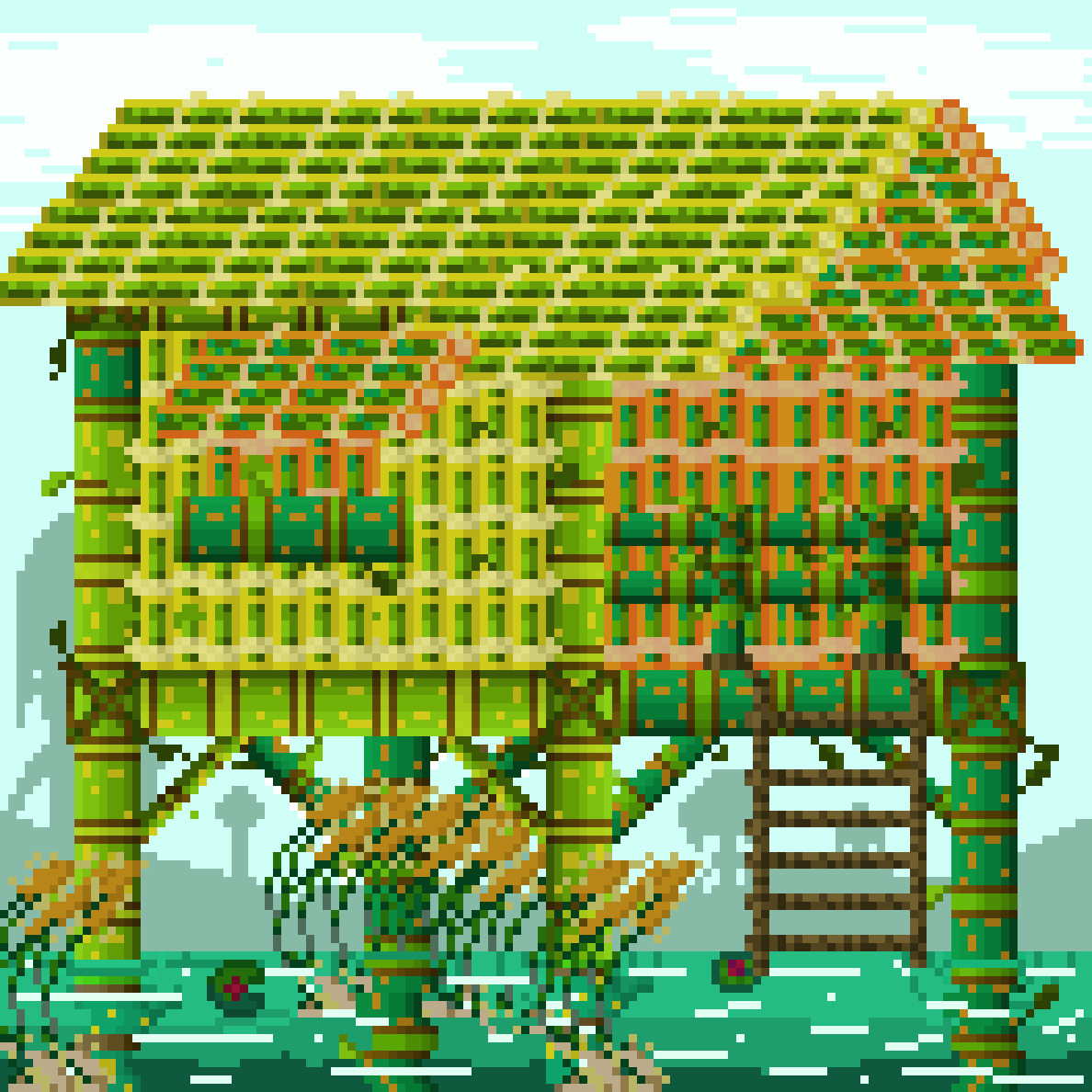 Pixilart - Bamboo house by Kliver