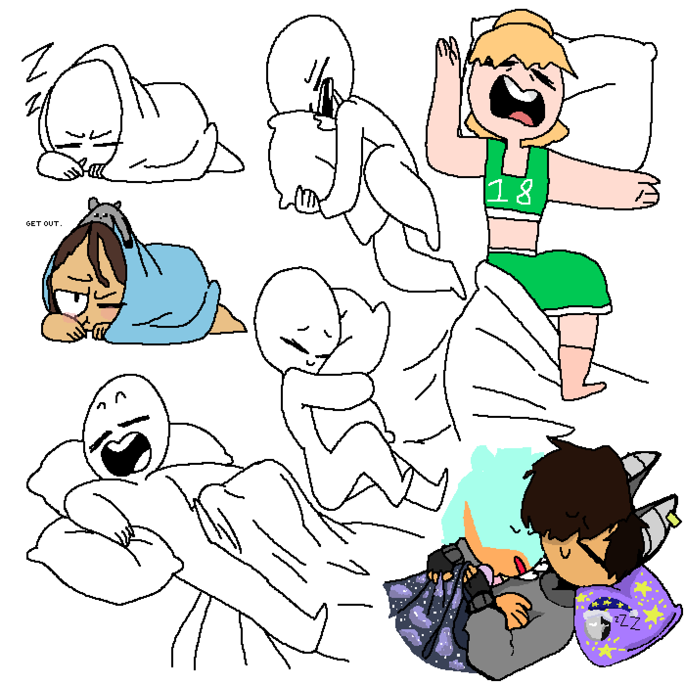 Pixilart Sleeping People by D0Orsdummy