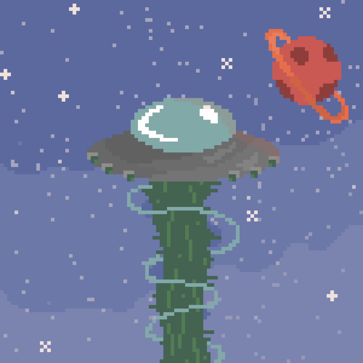 Pixilart ufo beam animated by JoeMother89