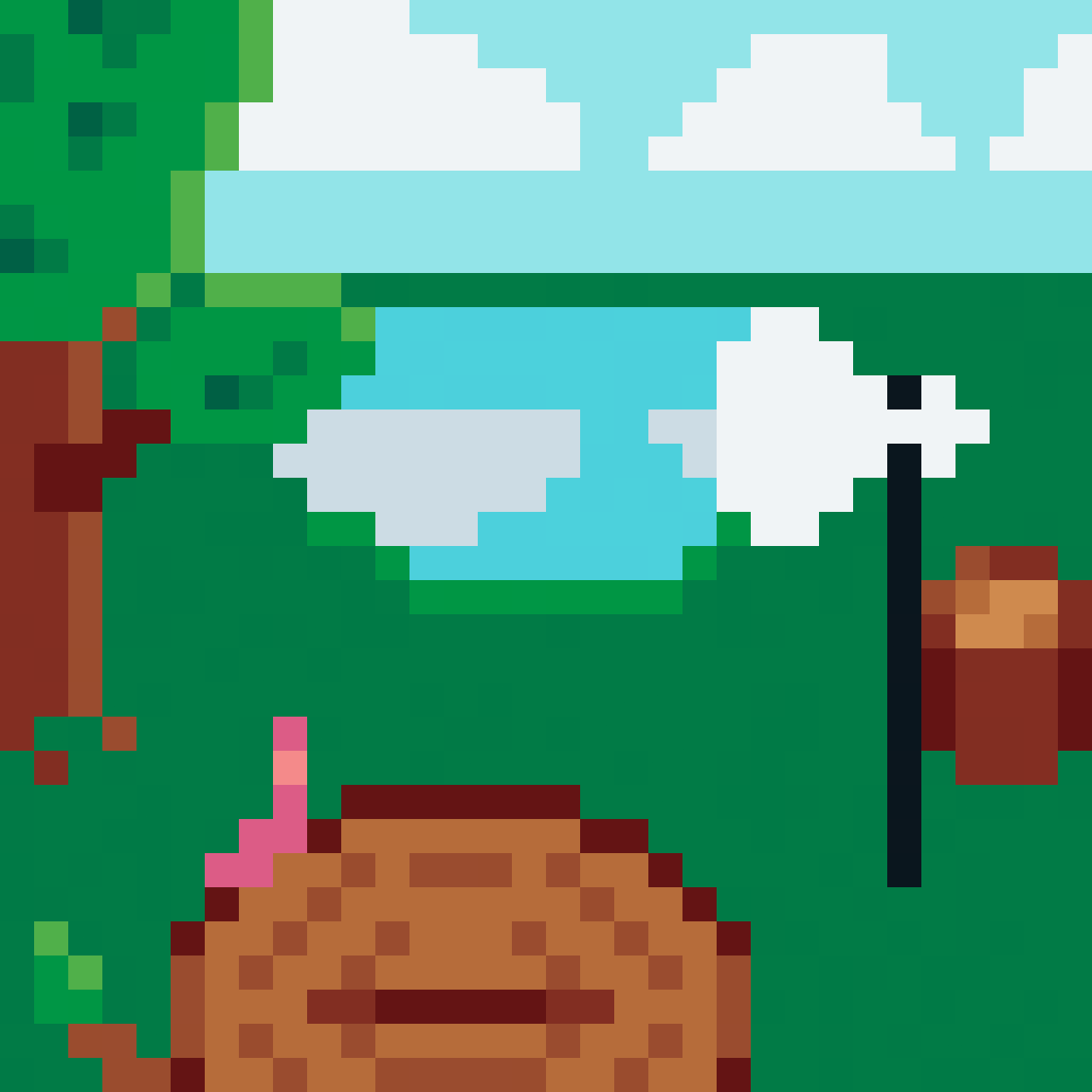 Pixilart Wood chopping🪓with a simple scenery 🔭 by ZeR0TiMe