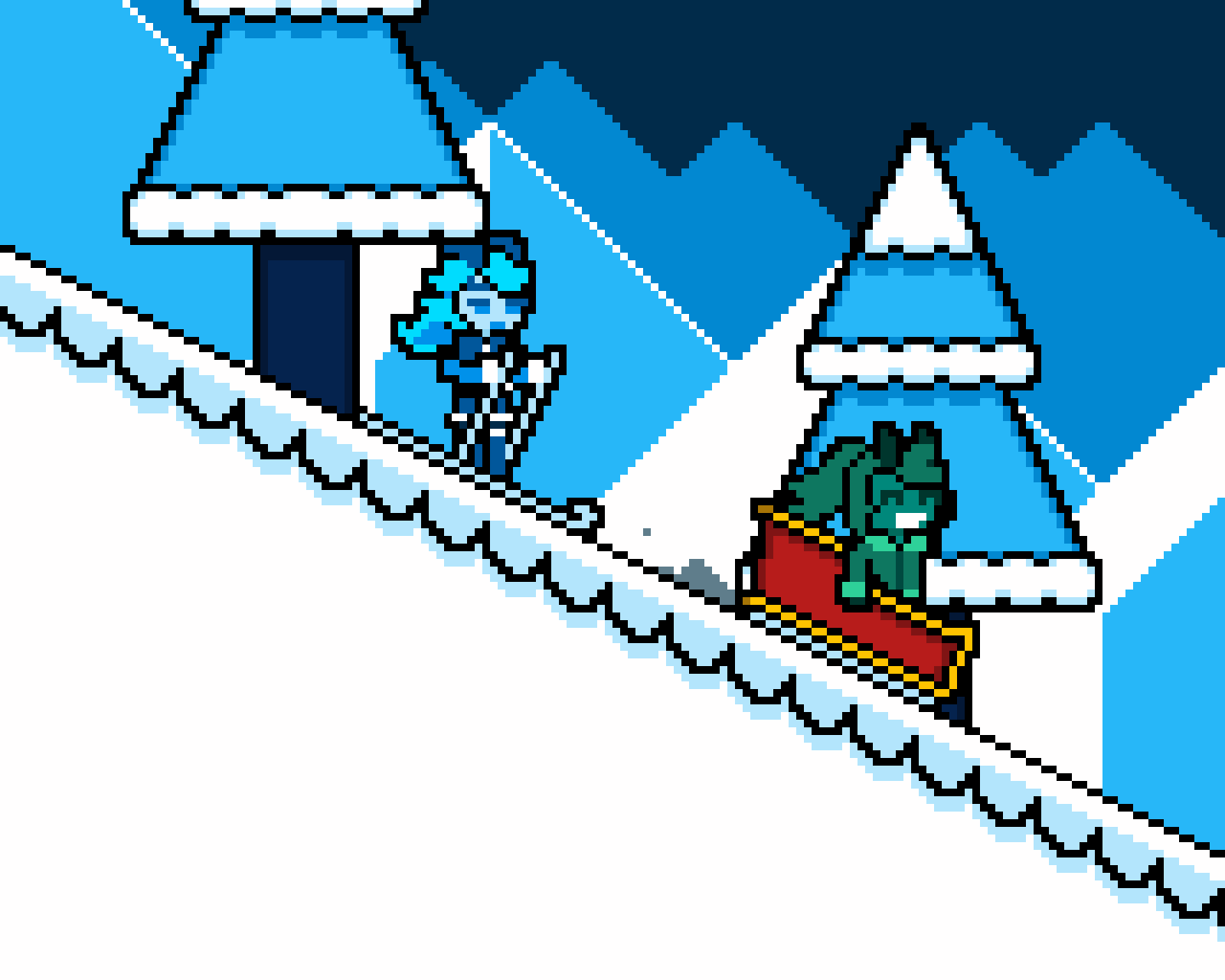 Pixilart Sledding & Skiing by ByeBye