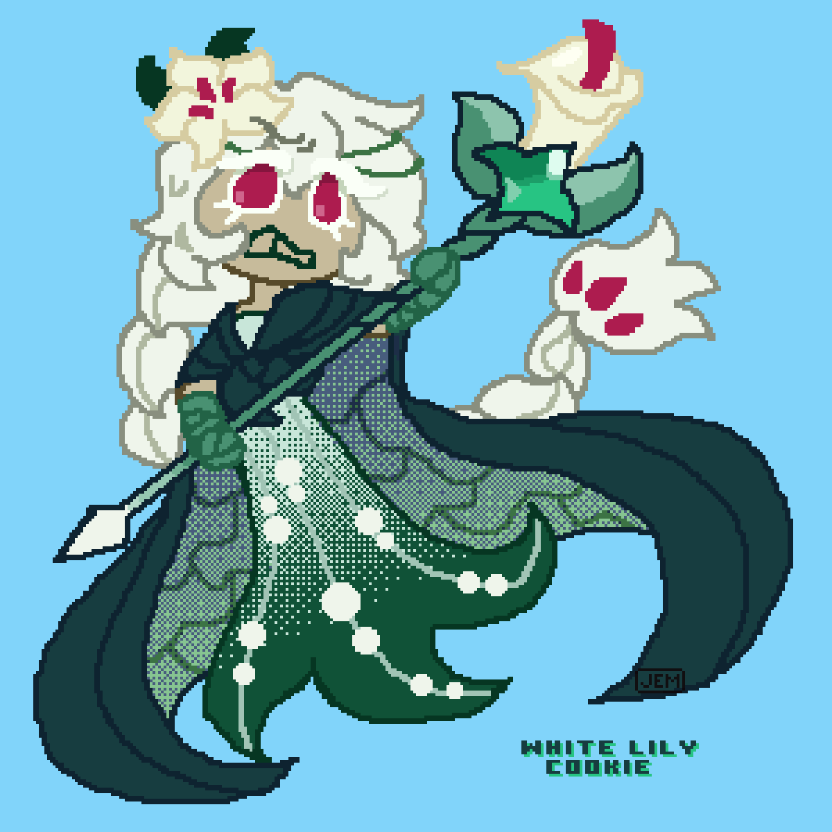 Pixilart - white lily cookie by SpriteGod