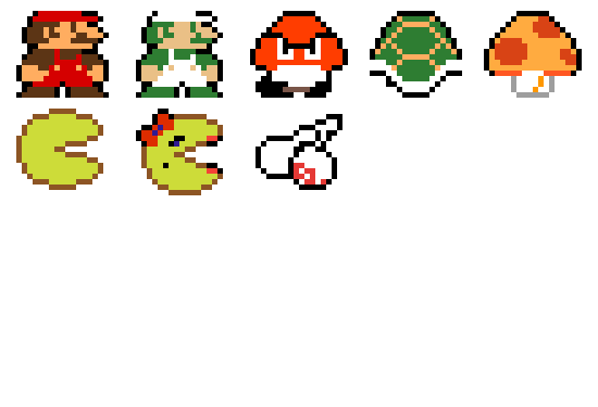 Retro game characters