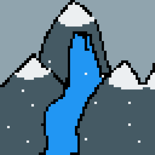 Snowy waterfall