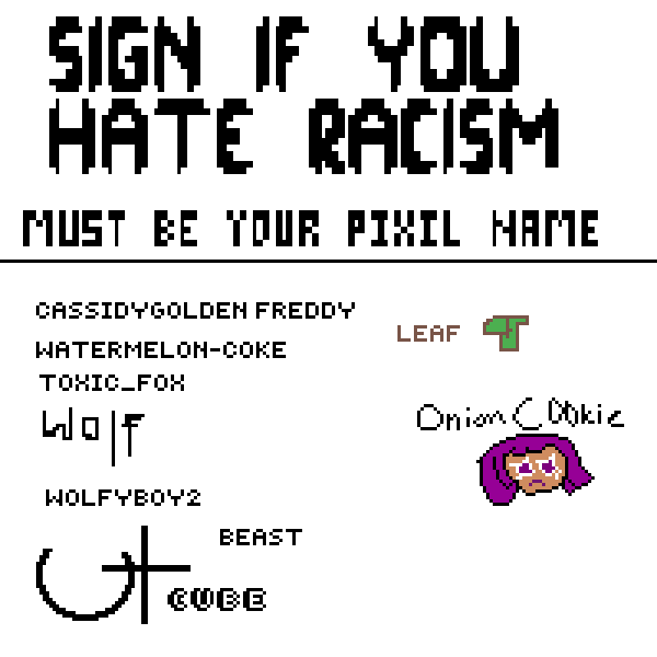 Sign if u hate racism