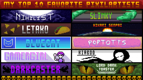 My Top 10 Favorite Pixilartists