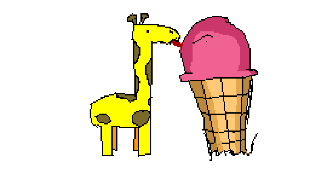 a giraffe eating a icrime