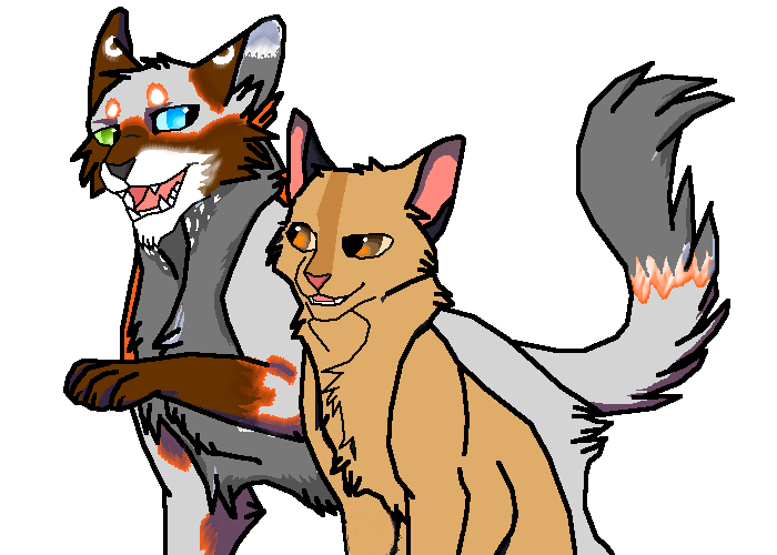 Gray splotch and tan paw