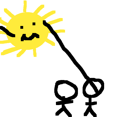 The sun beat down on us