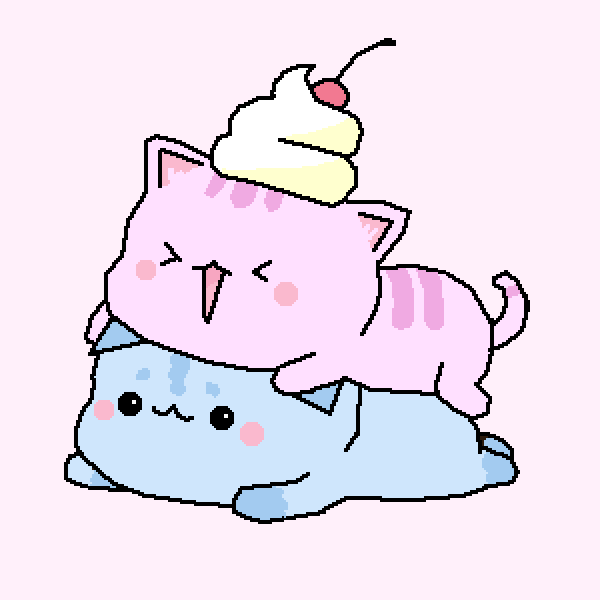 Pixilart - Cotton Candy Cats by WatermelonPie