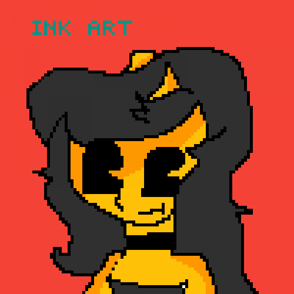 ink art pixel art character