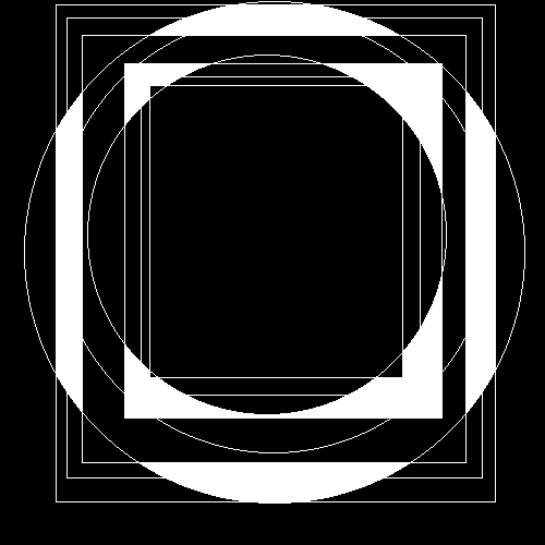 boxes and a circle