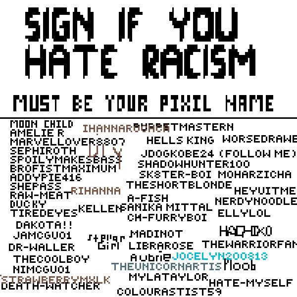 Sign if u hate racism