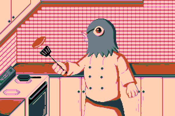 Pigeon in the Kitchen