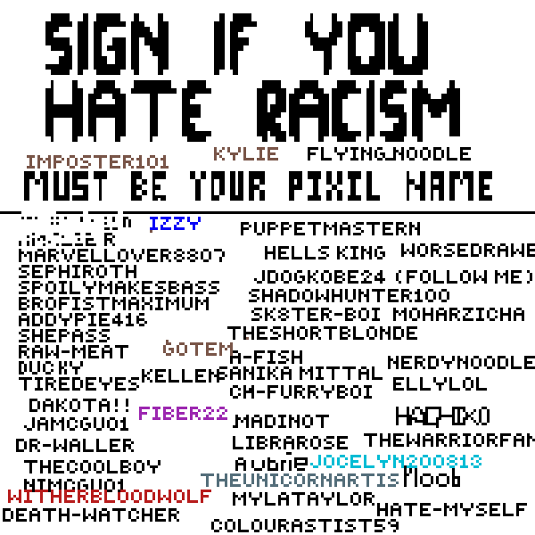 Sign if you hate racism