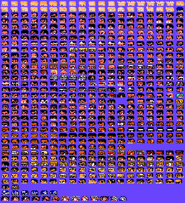 Kunio faces 3 wip 6