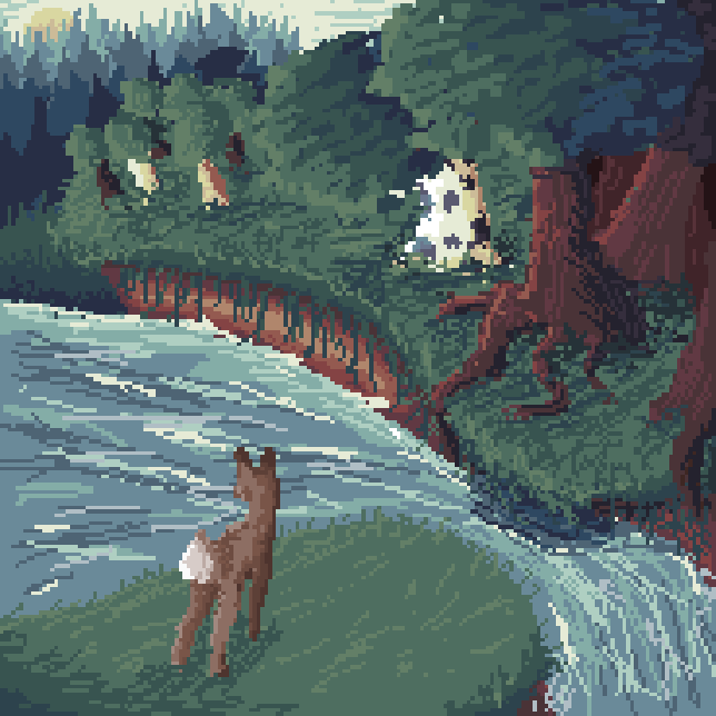 Deer drinking water