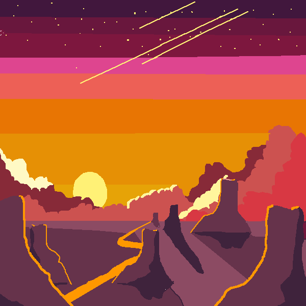 Sunset and canyon