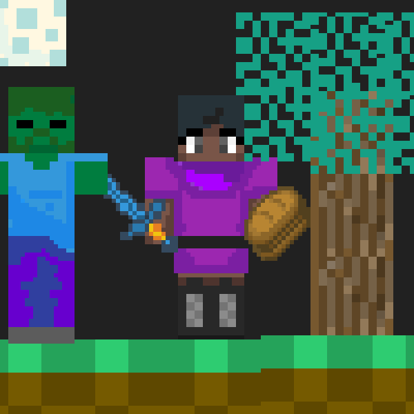 me in minecraft at night