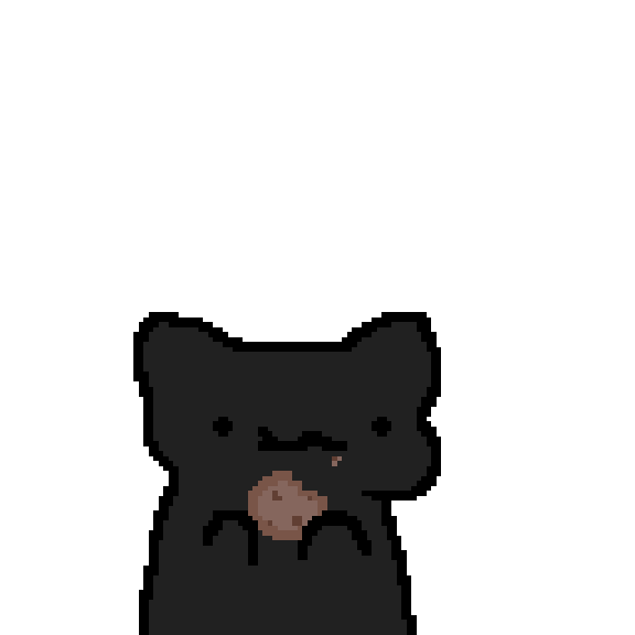 Cat eating a cookie